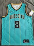 Maillot de Basket #8 Harrell Charlotte Hornets Buzz city Bleu